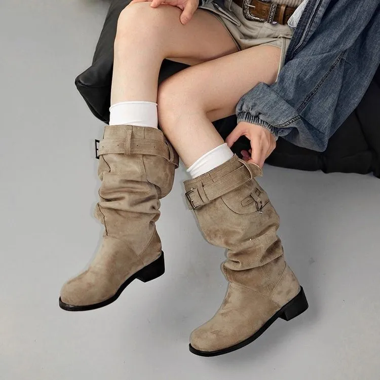 复古舒适马丁靴女鞋2025新款秋季单靴百搭显瘦配裙子裤管靴短靴子