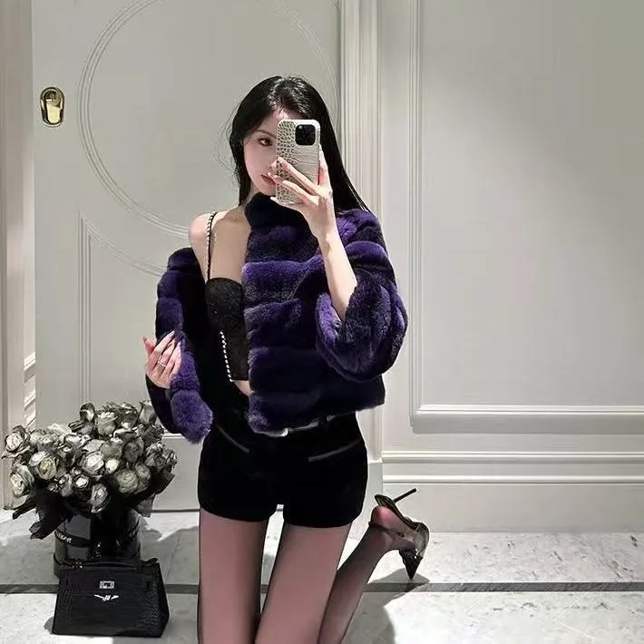 人造皮草 【雯雯专属】人间富贵花仿獭兔毛轻奢气质龙猫皮草外套女