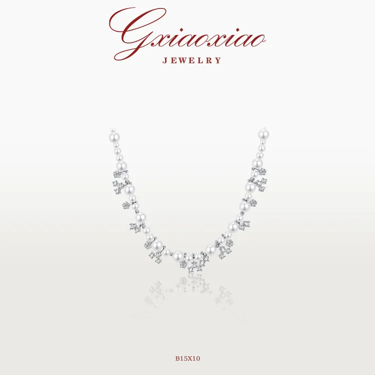 G XIAOXIAO 镀K金【银河之泪】法式气质优雅百搭锁骨项链 B15X10