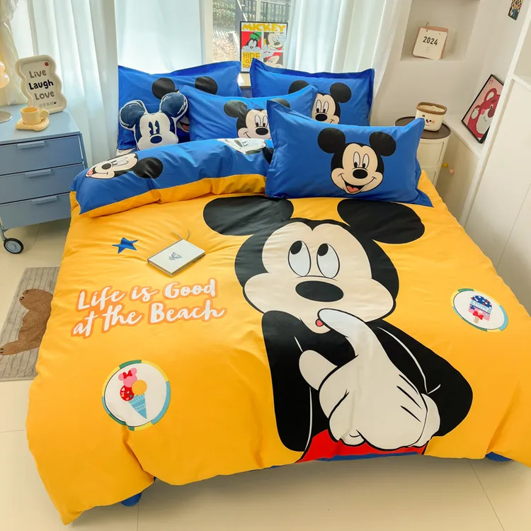 100%全棉床上用品四件套学生宿舍纯棉床品三件套活性印花工艺套件