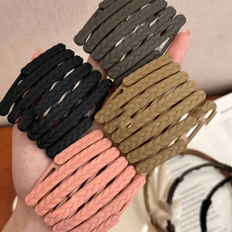 2025新款夏天时尚麦穗纹路可折叠伸缩女极简穿搭麦穗亚克力抓夹