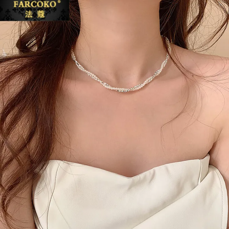 FARCOKO/法蔻 吊坠925银 碎银几两项链女小众轻奢双层颈链520礼物