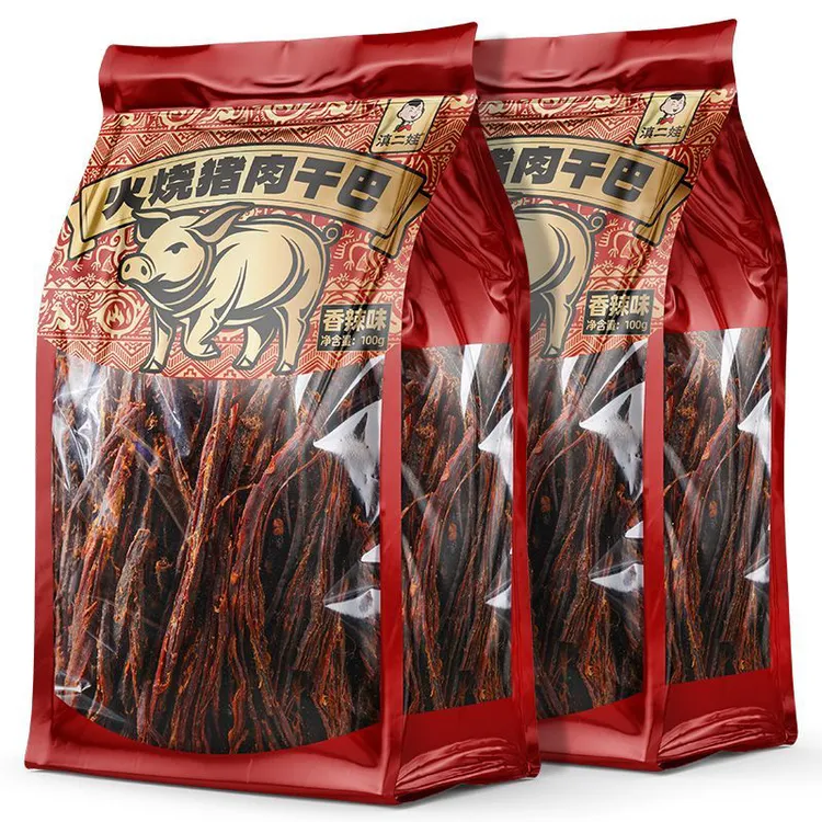 滇二娃火烧猪肉干巴条手撕耐嚼风干猪瘦肉香辣休闲解馋零食品小吃