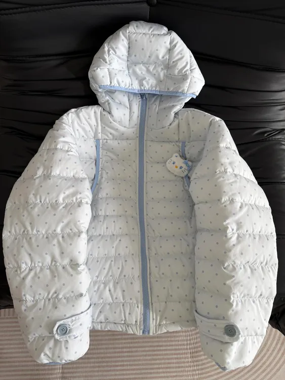 2025冬季新款小众设计天蓝色轻薄排骨棉服女碎花加厚外套保暖棉衣