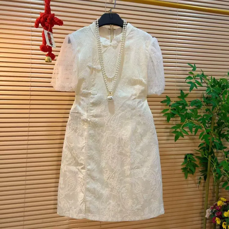 复古提花减龄洋气显瘦连衣裙胖YY2025夏季新款新中式国风改良旗袍