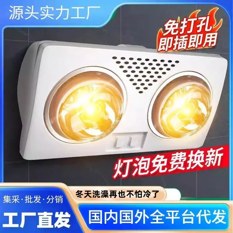 老式浴霸壁挂式二灯取暖水防爆浴室洗澡间挂墙两灯暖免打孔双灯暖