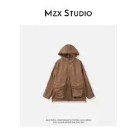 MZX 秋季琥珀色系多口袋工装风连帽外套上衣 WT9879-P