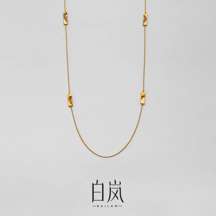 坠链均925银 【12月上新】白岚缠枝花丝项链925银秋冬长项链XL6031