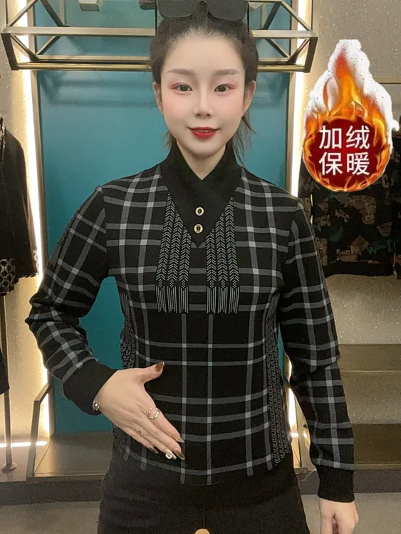 《麦穗格子》欧货男装休闲圆领轻奢空气层款百搭透气上衣潮流修身型