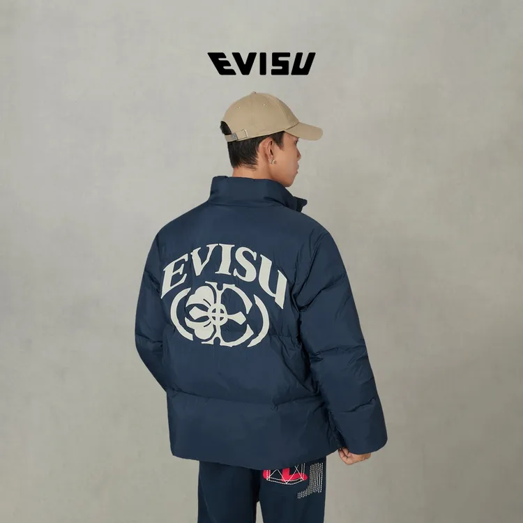 EVISU福神 2025秋新品男士商标印花羽绒服夹克2EAHTM5NJ1222XXSN