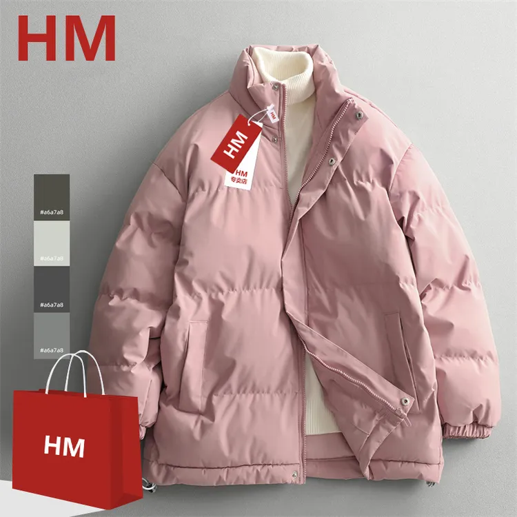 HM反季清仓加厚保暖立领长袖宽松型棉衣棉服休闲运动服山系复古风