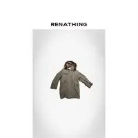 【RENATHING】毛领连帽工装棉服外套