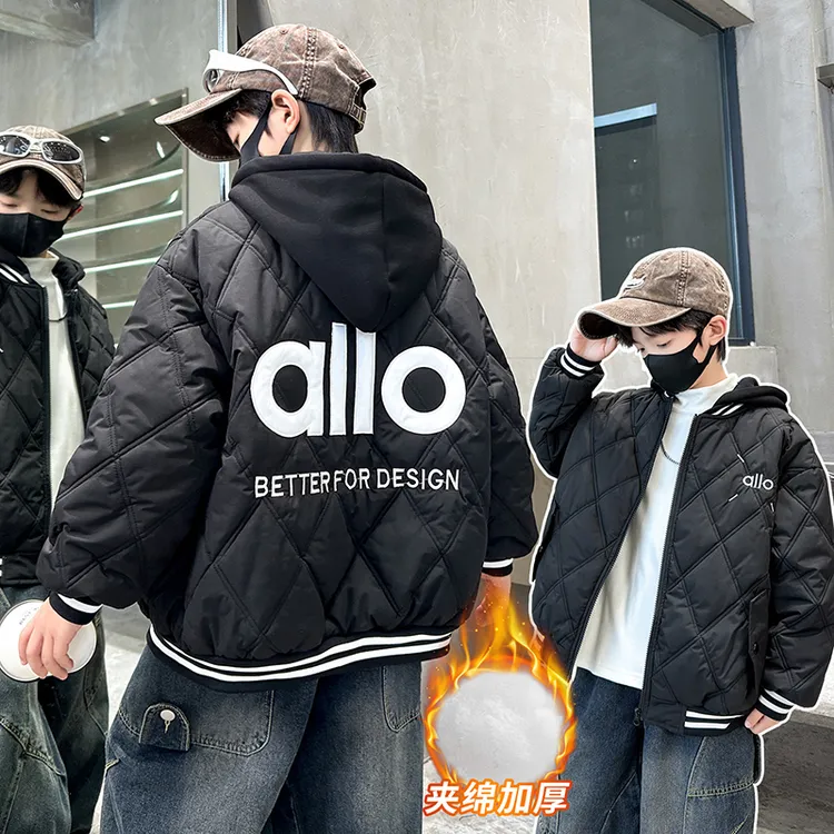 儿童装男童冬装加厚外套2025新款中大童冬季夹棉棒球服秋冬款棉服