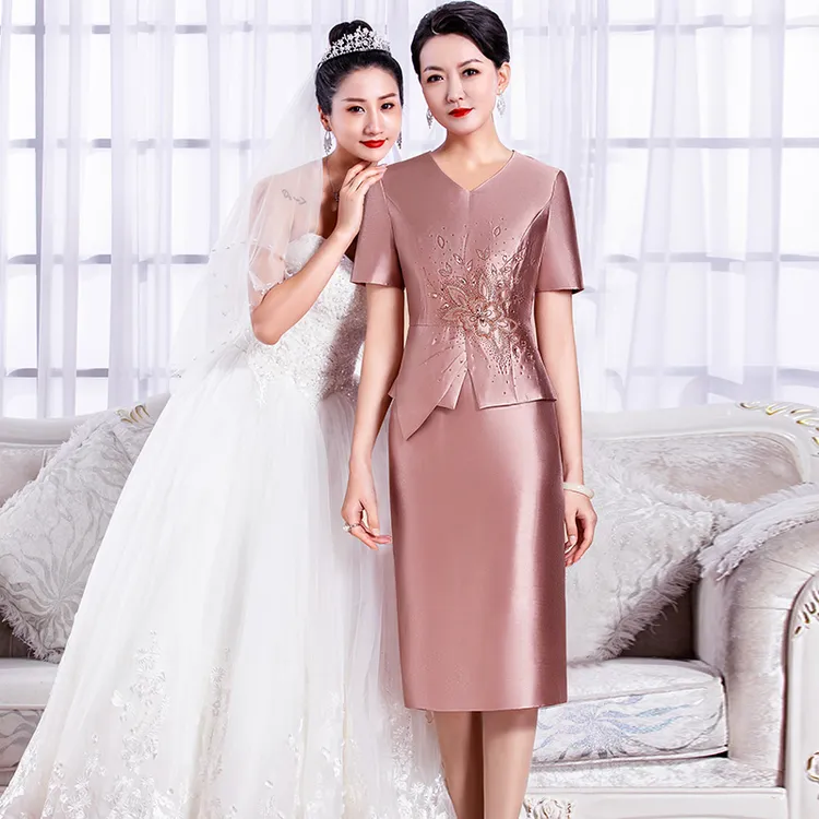 5865喜婆婆妈妈婚宴装礼服2025新款高贵显年轻年轻女儿结婚婚宴裙