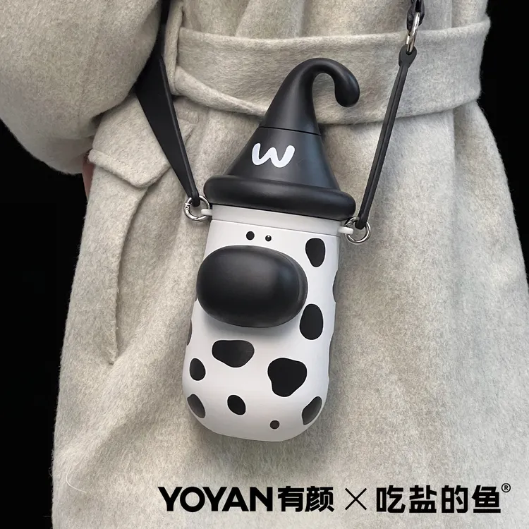 有颜YOYAN×吃盐的鱼小狗保温杯斑点狗高颜值女生便携吸管杯水杯