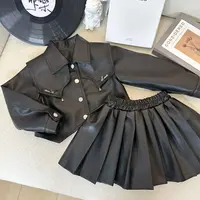 女童皮衣外套百褶裙2025秋季新款韩版潮酷休闲夹克儿童洋气机车服
