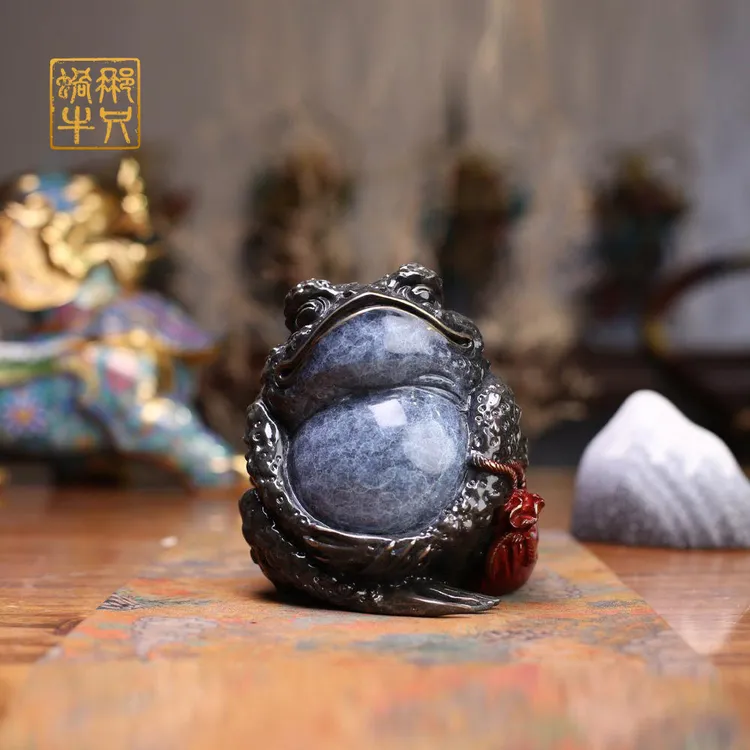 那只蜗牛 8#悠然金蟾彩铜铜器居家玄关办公室书房摆件国风礼品