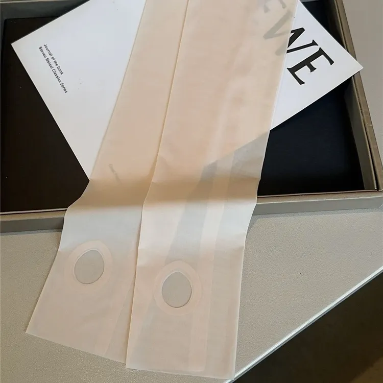 隐形冰皮透明防晒冰袖女冰丝弹力透气清凉防晒袖薄款肤色袖套开车