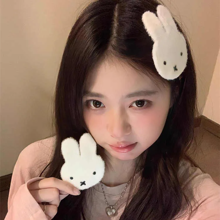甜美少女米菲兔魔术贴2025新款时尚百搭发贴刘海发夹小清新头饰
