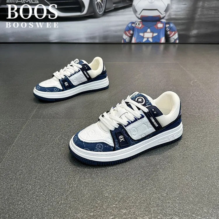BOOS WEE男鞋夏季新款休闲潮鞋透气爆款厚底增高小白鞋【专柜同款】