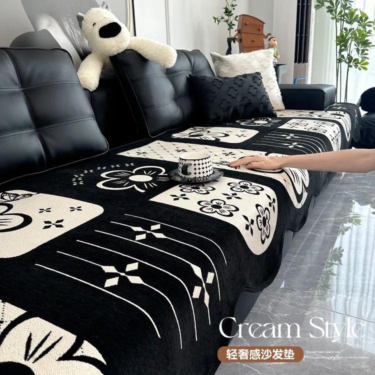 足姿异形不规则沙发垫四季通用防猫抓沙发盖布一片式防滑沙发坐垫