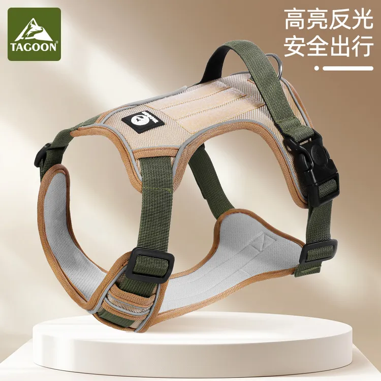 狗狗牵引绳背心式中大型犬金毛拉布拉多胸背带脖圈链遛狗绳可调节