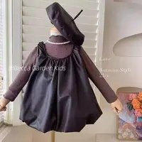 女童连衣裙秋装洋气儿童时髦背带裙套装秋冬公主裙2025新款咖色