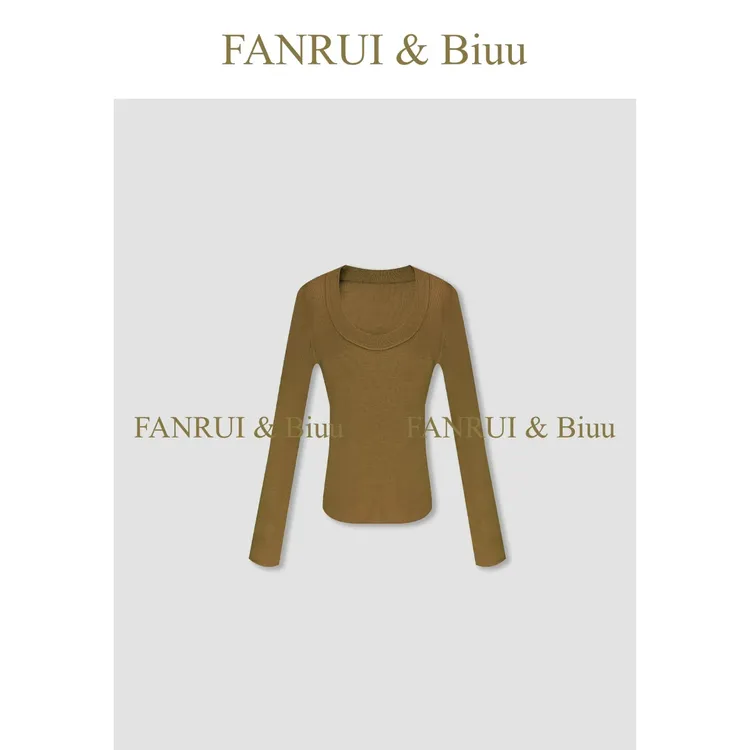 FANRUI/泛芮「贝贝biuu」100羊毛鹅蛋领洋气时髦百搭打底上衣B18238