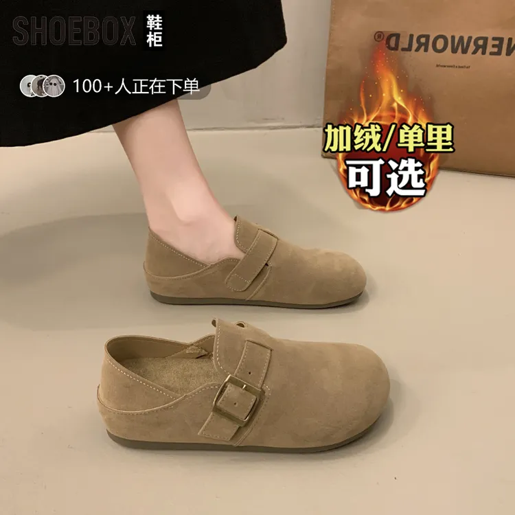 达芙妮集团旗下可踩两穿孕妇勃肯鞋女2025新款秋冬一脚蹬博肯单鞋