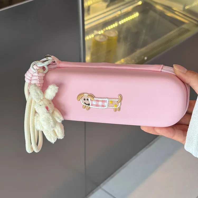 粉色大疆pocket3收纳盒保护壳套可爱小狗云台相机包配件挂绳便携