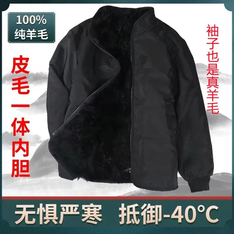 冬季防风保暖厚款立领冬季修身型皮衣中年爸爸休闲