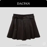 DACPAN- “秋意”哑光百褶皮短裙  有安全裤2025/盼·PP 35085