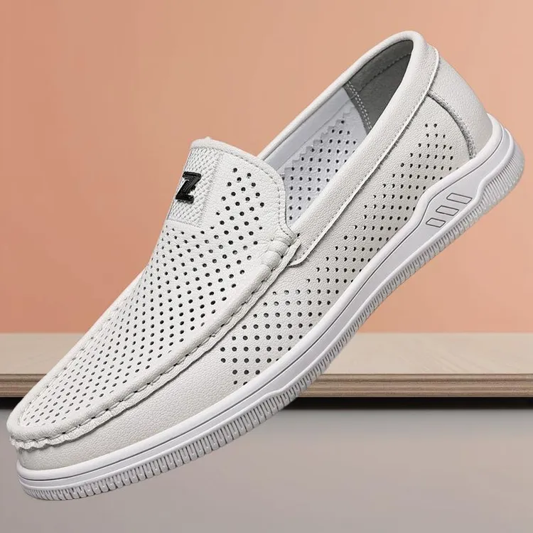头层牛皮凉鞋男士透气2025凉皮鞋软底新款白色商务夏季皮鞋男真皮
