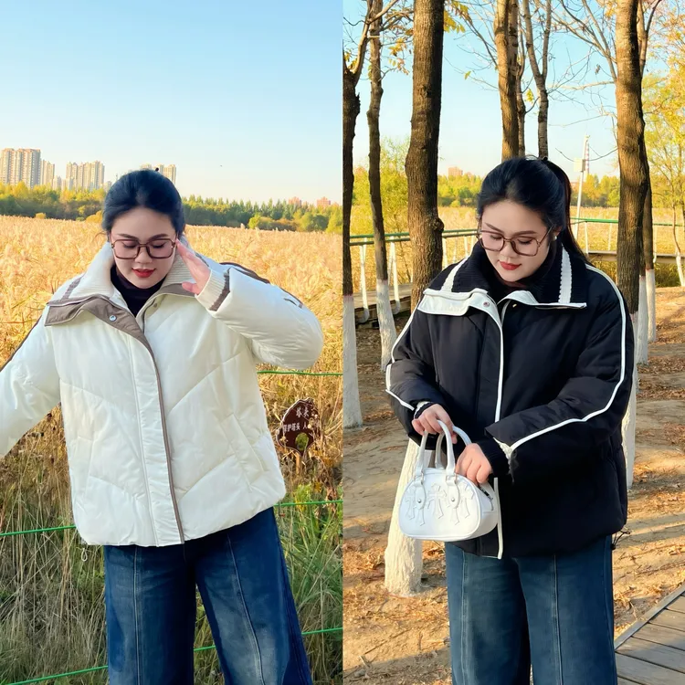 花契"林雾捕星"大码女装秋冬显瘦200斤胖mm温柔气质棉服13668-F