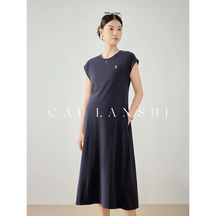 孕妇连衣裙夏季2025新款宽松慵懒风孕期穿搭长款孕妇裙夏装50216