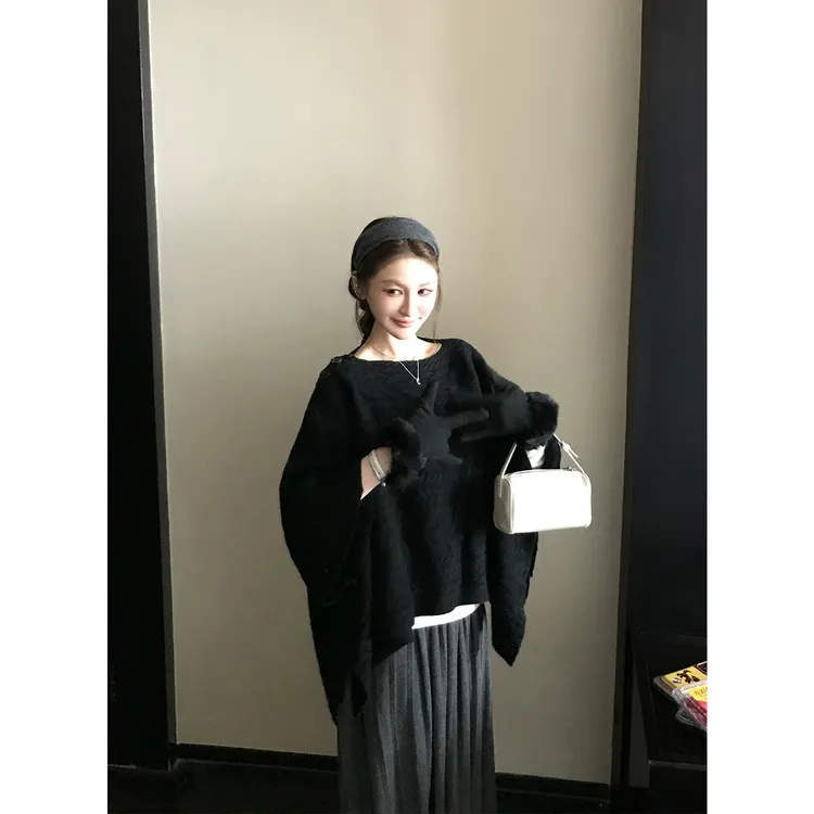 Skk Store 'autumn慢调巴黎'一裹出门 100羊毛26支双面斗篷毛衫