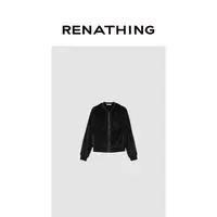 【RENATHING】毛绒感连帽拉链外套