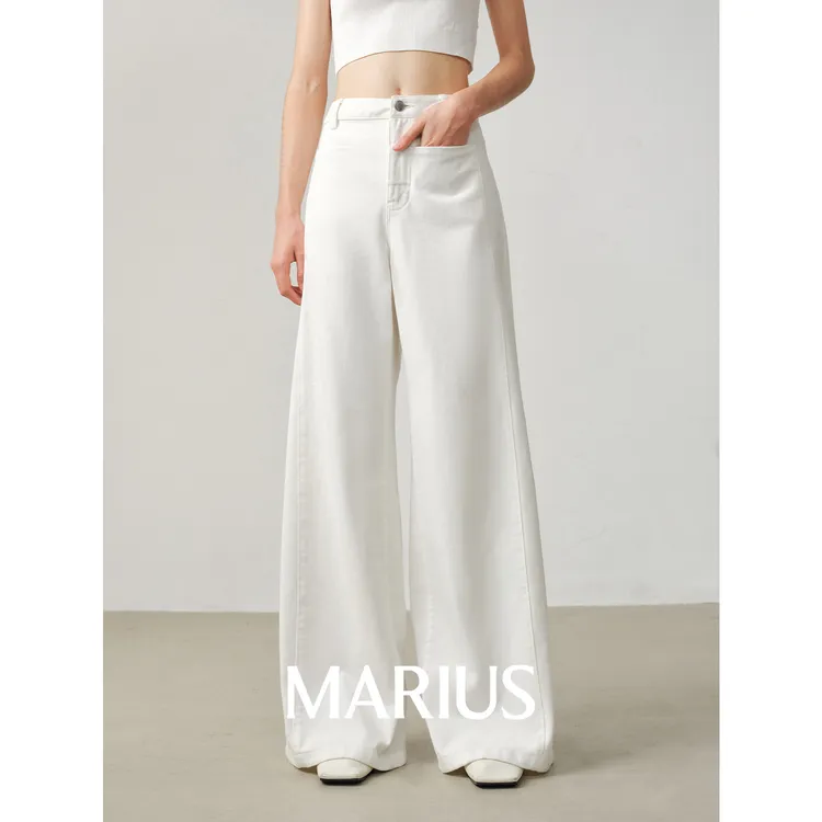 MARIUS | "分割牛仔"全棉复古经典口碑直筒款时髦分割百搭牛仔裤