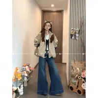格子拼接工装外套女短款2025秋季新款翻领简约时尚洋气减龄百搭潮