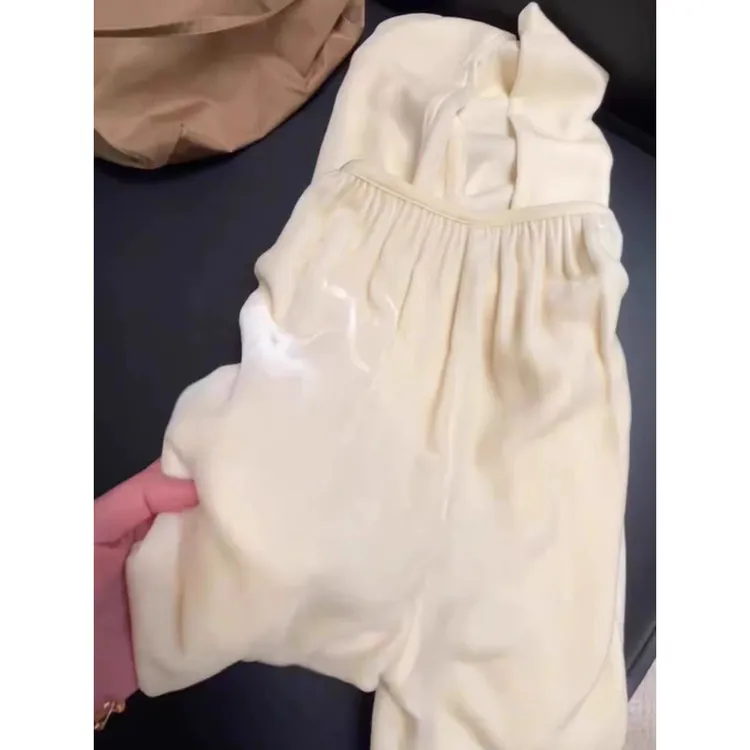 CHAO推荐！质感绝绝子~秋季新款米白色垂感显瘦阔腿长裤女休闲裤子