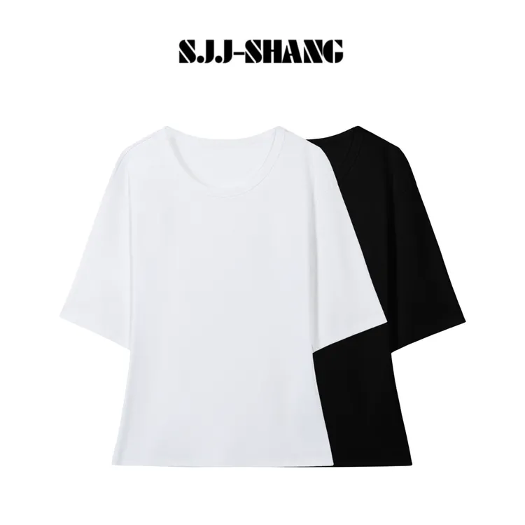 SJJ-SHANG【掐腰T】25早秋新品重磅棉纯色掐腰修身质感上衣q135126p