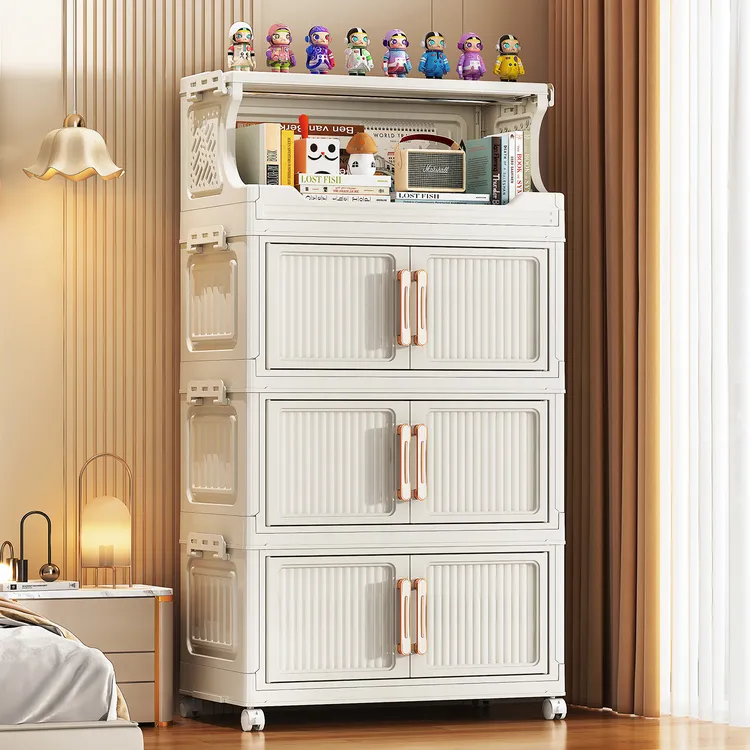 零食置物架多层收纳架卧室客厅家具用品带柜门出租屋收纳整理神器