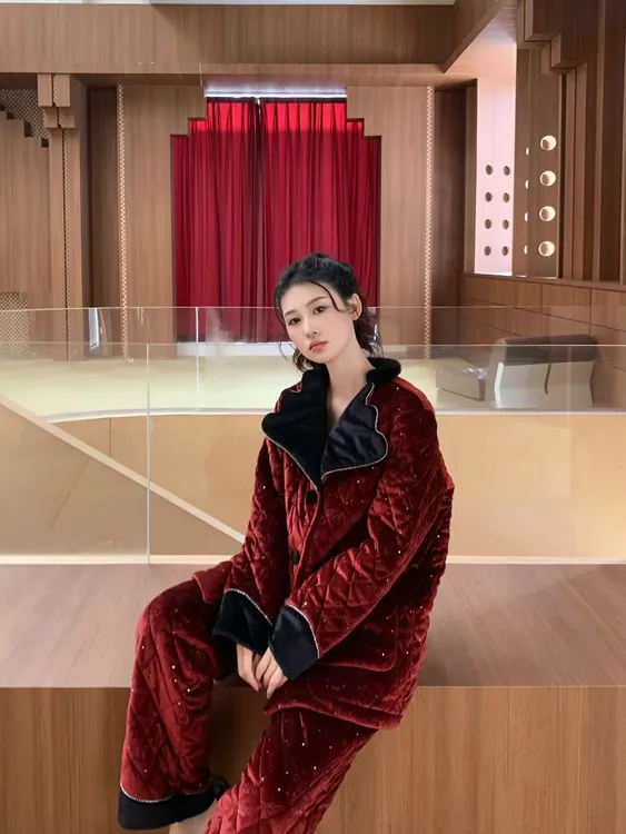 原沐MU.原艾慕优原创.一缕暮光加绒加厚可外穿家居服套装