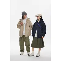 SYPD 秋冬装加厚保暖男女情侣款连帽斜拉链羽绒服3263