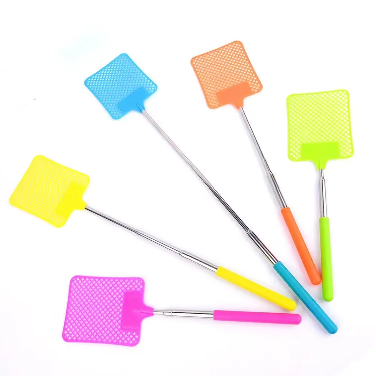 创意家用不锈钢伸缩苍蝇拍 家用手动塑料苍蝇拍 随意拍蚊子拍