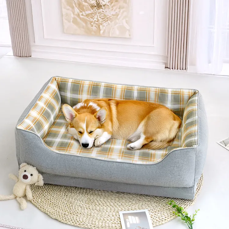 狗窝四季通用全可拆洗宠物柴犬泰迪比熊睡觉狗垫子纯棉猫咪沙发床