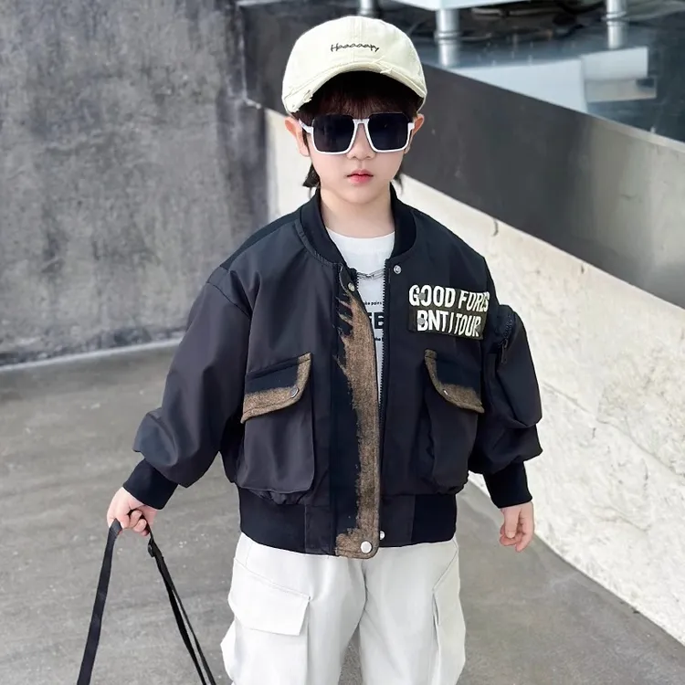 男童外套春秋新款帅气儿童韩版休闲中大童洋气时尚秋款夹克上衣潮