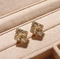 合金合成锆石耳饰 小众轻奢歌剧院系列四叶草耳钉