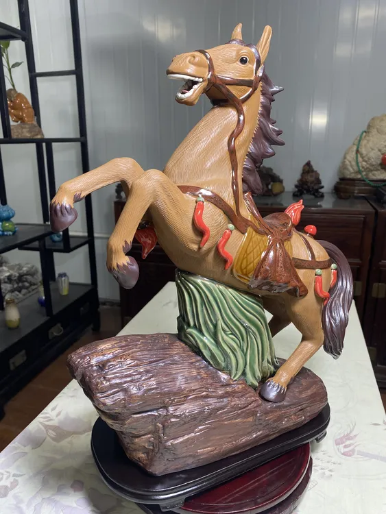 直播微瑕疵专用一物一拍陶瓷摆件居家工艺品摆件福禄双全公司摆件