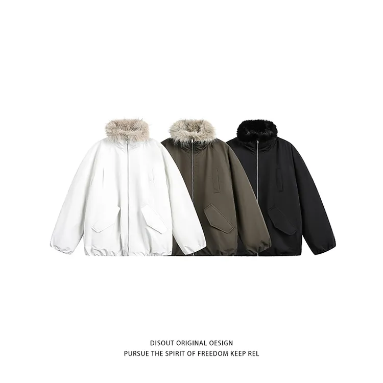 美式座山雕夹棉加厚棉服外套男冬季情侣立领加绒保暖棉衣潮牌棉袄